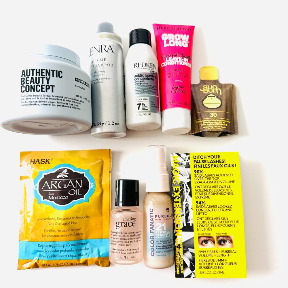 0890 BEAUTY SKINCARE HAIRCARE MAKEUP COSMETIC BUNDLE SET WITH MAKEUP BAG